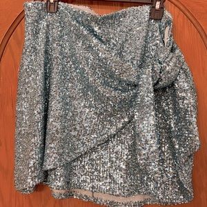 Show Me Your Mumu XL Why Knot Skirt Sequin Blue & blue sparkle gallery headband
